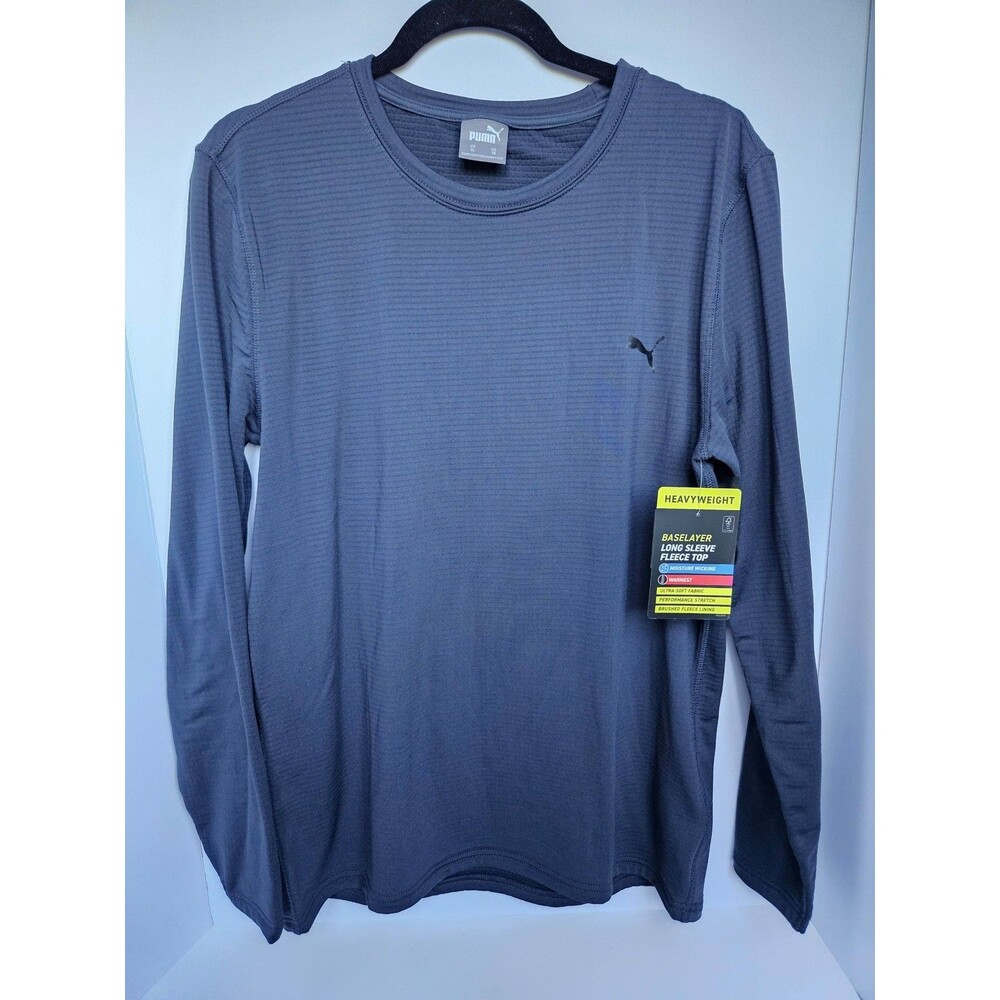 NWT PUMA Men's XL Heavyweight Baselayer Long Sleeve Fleece Top Gray